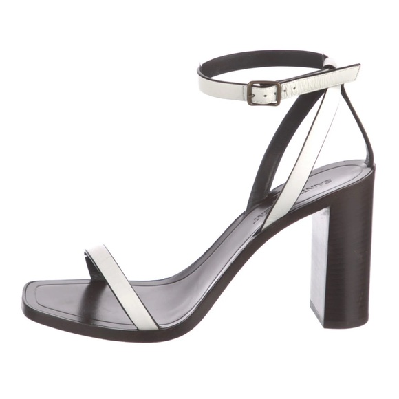 Saint Laurent White Leather Sandal Heels - Picture 9 of 9
